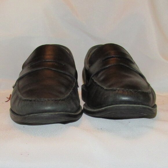Johnston & Murphy Ainsworth Black Leather Loafers Size 9 M Sheepskin Interior - Picture 2 of 12
